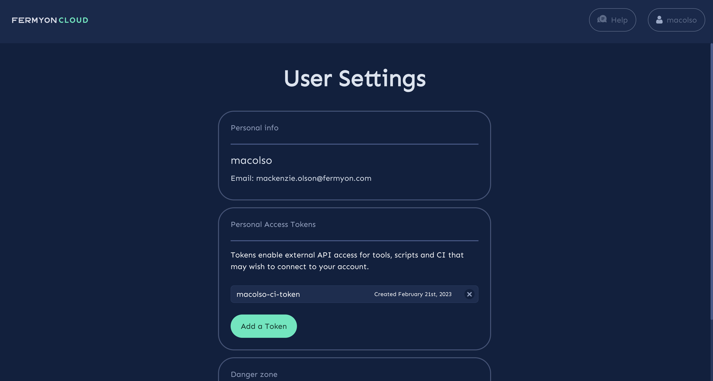 User Settings with Fermyon Cloud